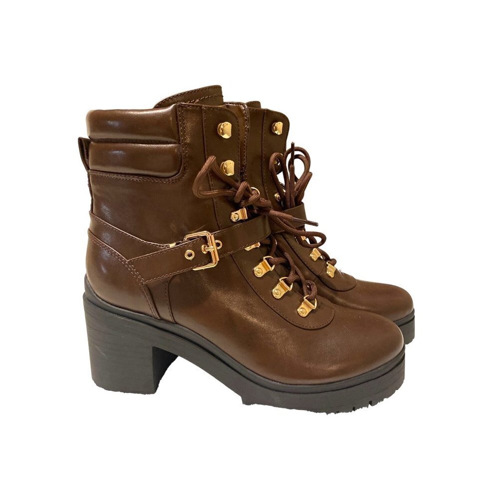 NEW Guess Canally Brown platform combat boots women‎ size 10